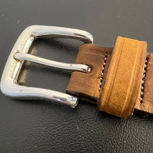 Brighton Buffalo Nickel Brown Leather Southwest Design Western Belt 32" - Picture 5 of 12